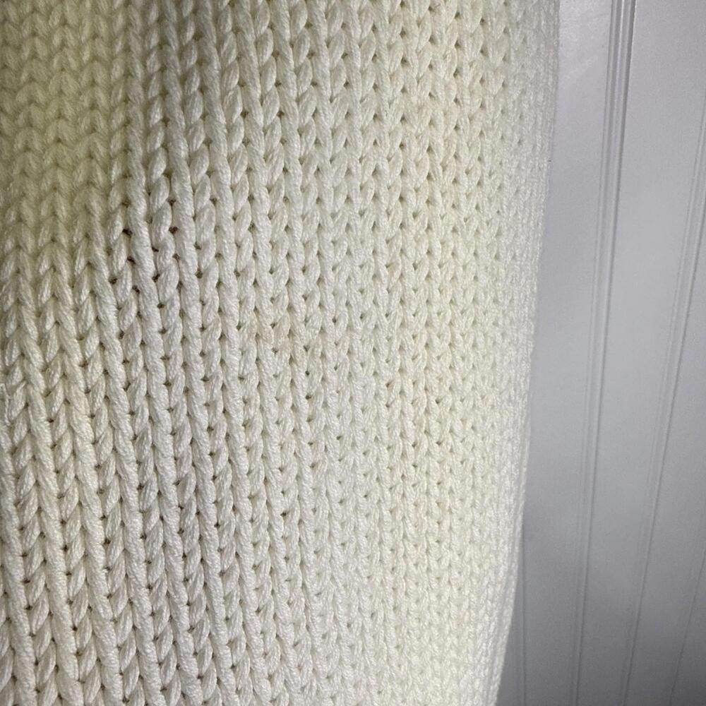 LRL Ralph Lauren Sweater White Sleeveless Turtleneck XL L Fitted Cotton Vintage - Picture 5 of 6